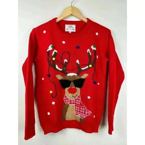 Daisy's Boutique Women's Rudolph Christmas Sweater‎ Size XL - Picture 1 of 5
